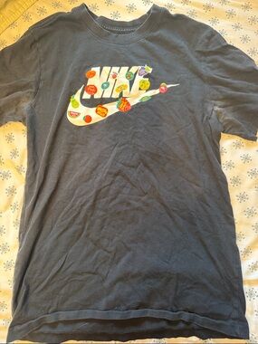 Nike Men small black swoosh fruit t shirt